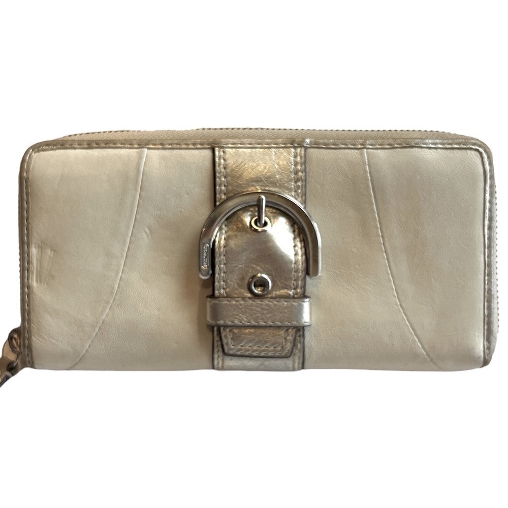 Coach large Gold & Cream Tan Two Tone wallet